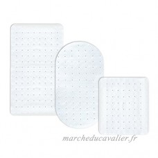 casa pura Tapis de bain Pure blanc transparent antidérapant | sans PVC/latex | antiglisse | 3 formats - 69x39cm  rectangulaire - B016KMKG96